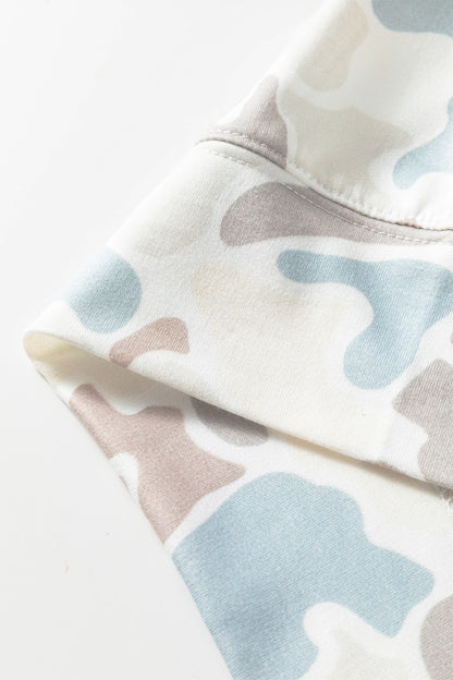 Camo Print Hooded Pullover Long Sleeve Casual Top