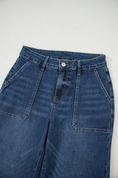 Breen Cropped High Rise Wide Leg Denim Pants