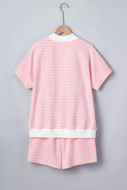 Lake Weekend Striped Lounge Set Shorts Outfit