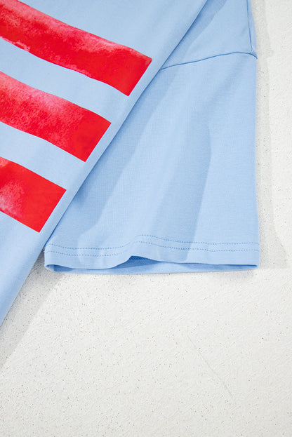 Blue Flag Bow Graphic Tee Flag Day Independence