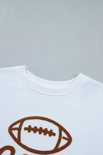 Game Day Football Embroidered Crewneck Sweatshirt