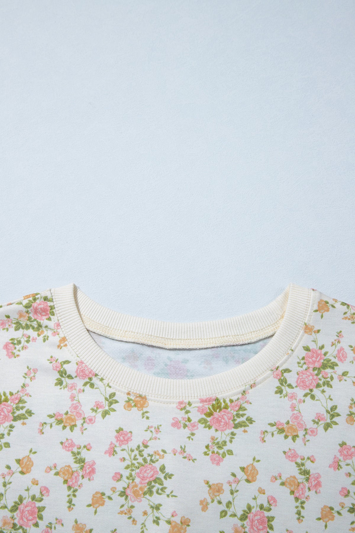 Floral Sweatshirt Shorts Set Women Lounge Two Piece Set