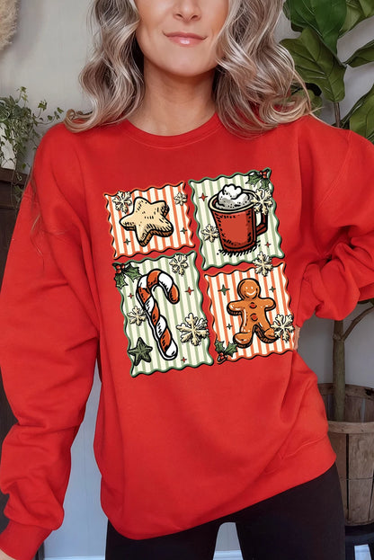 Red Christmas Dessert Time Custom Graphic Sweatshirt
