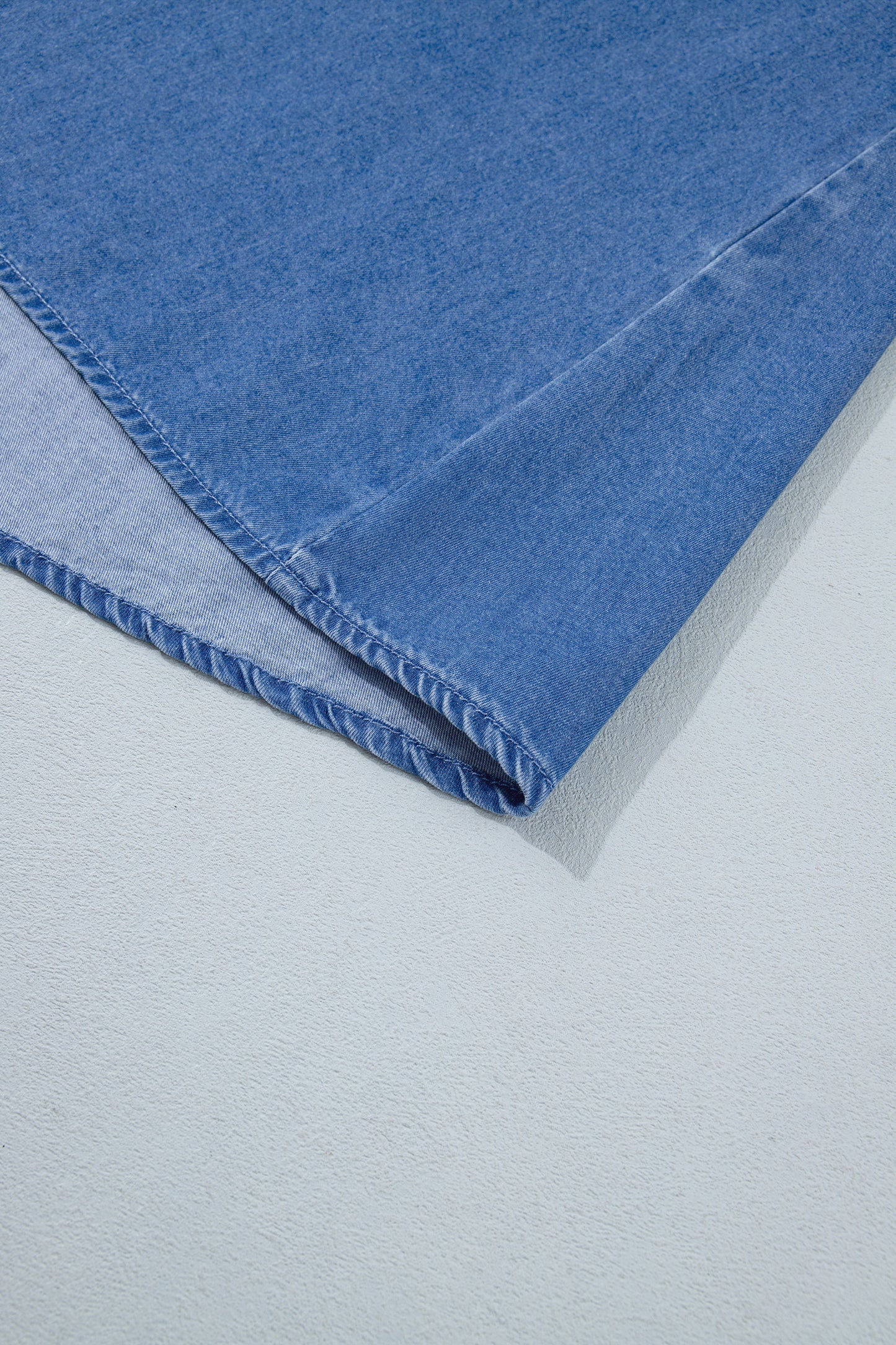 Denim Zip Front Smocked Waist Puff Sleeve Midi Dress