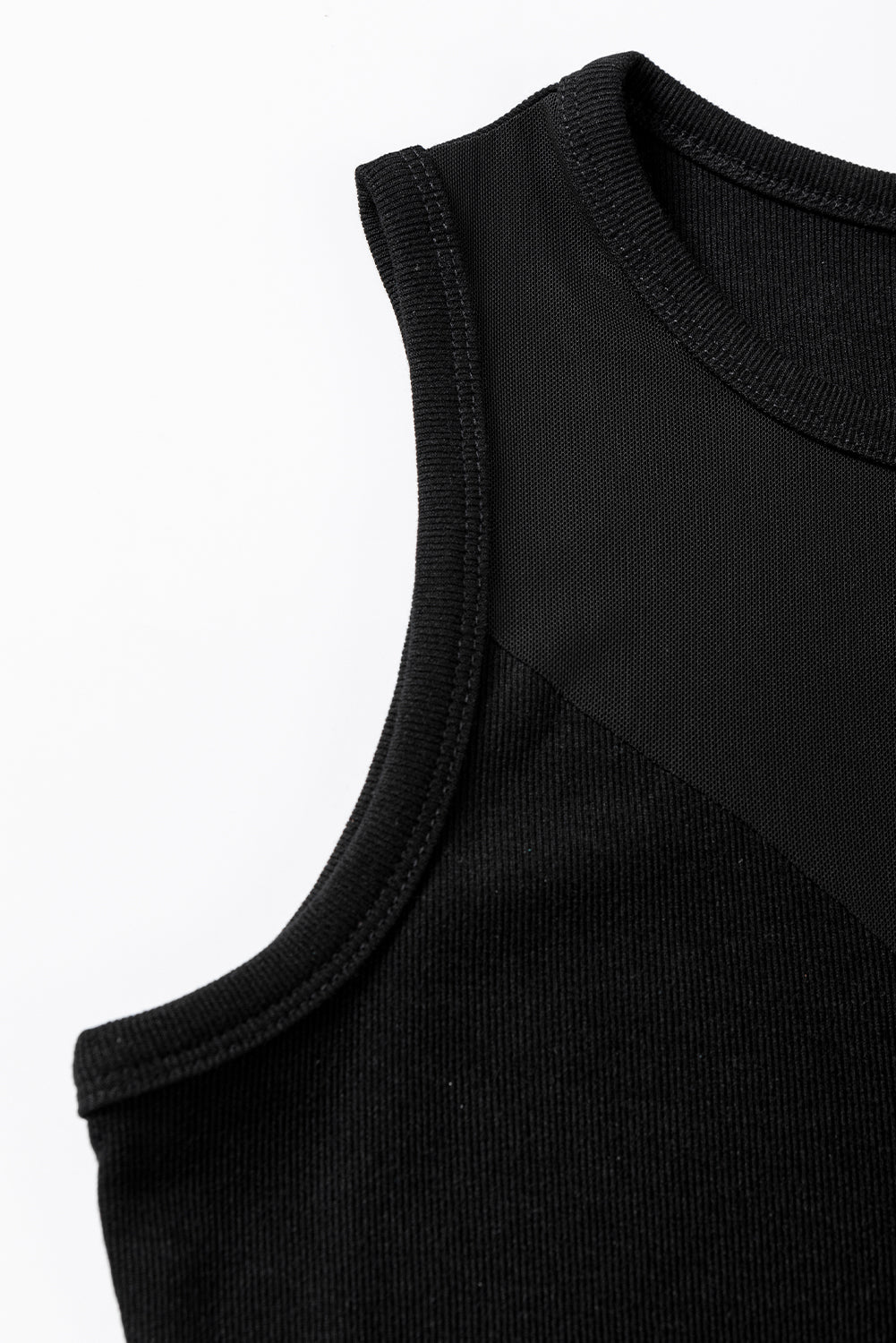 Black Sheer Mesh Sleeveless Bodysuit Boutique Style