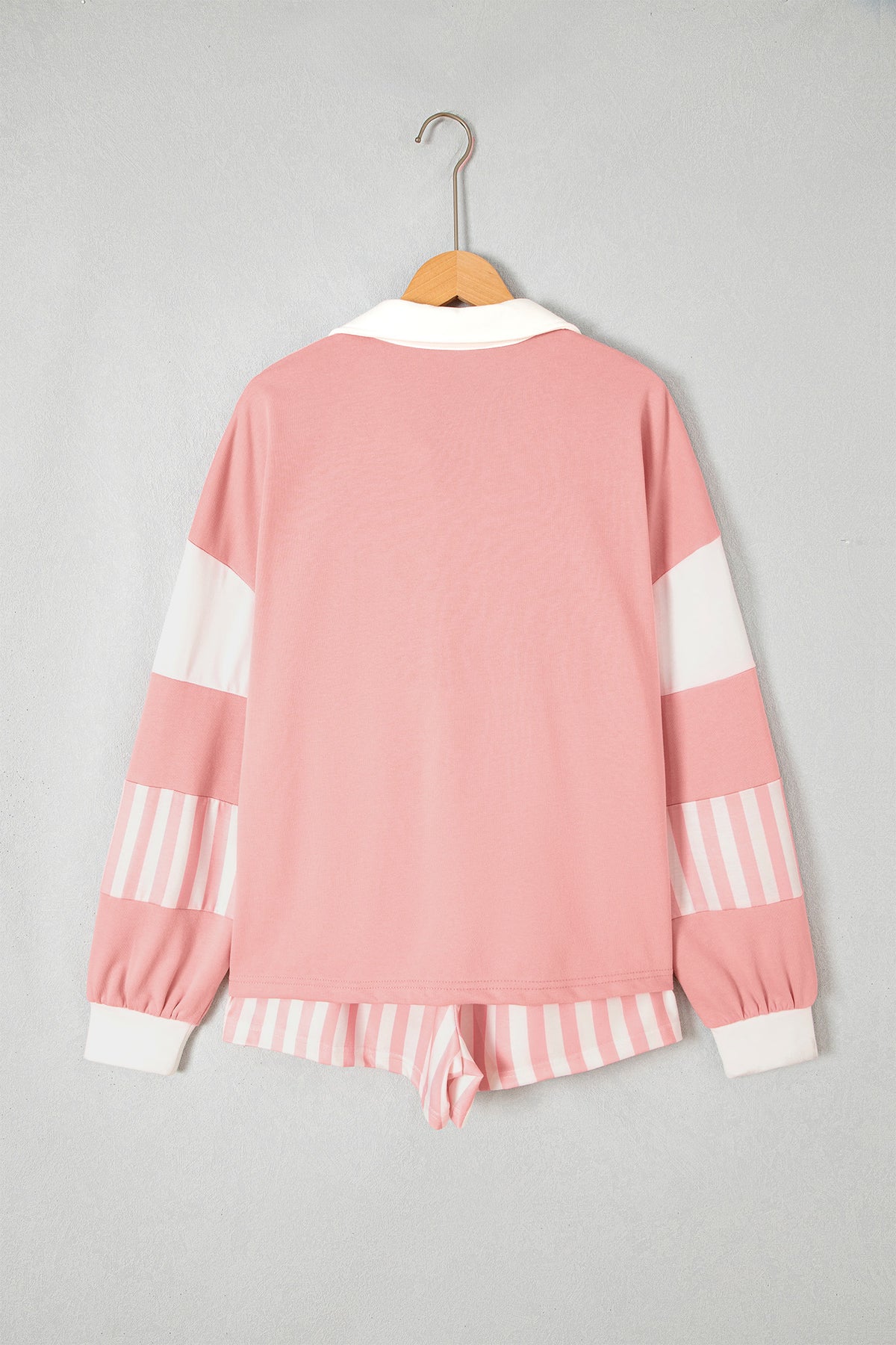 Women's Preppy Striped Color Block Matching Set