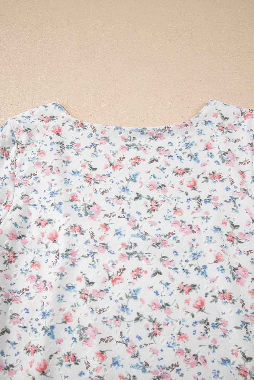 Floral Square Neck Fitted Top Long Sleeve Coquette Shirt