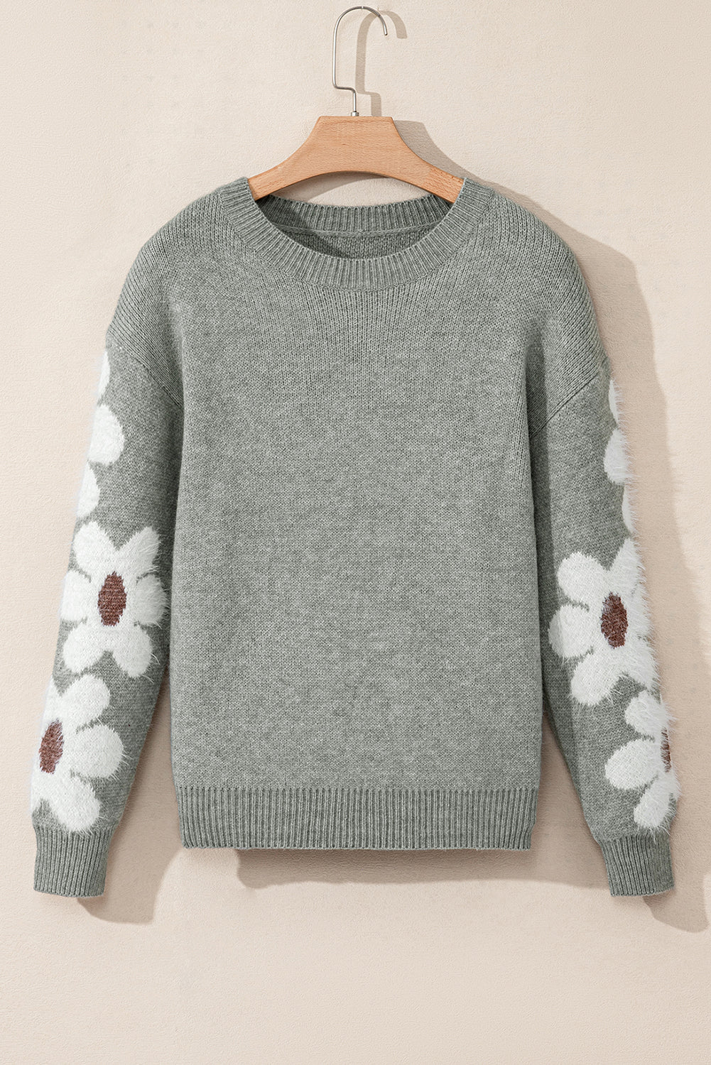 Jet Stream Flower Sleeve Drop Shoulder Sweater