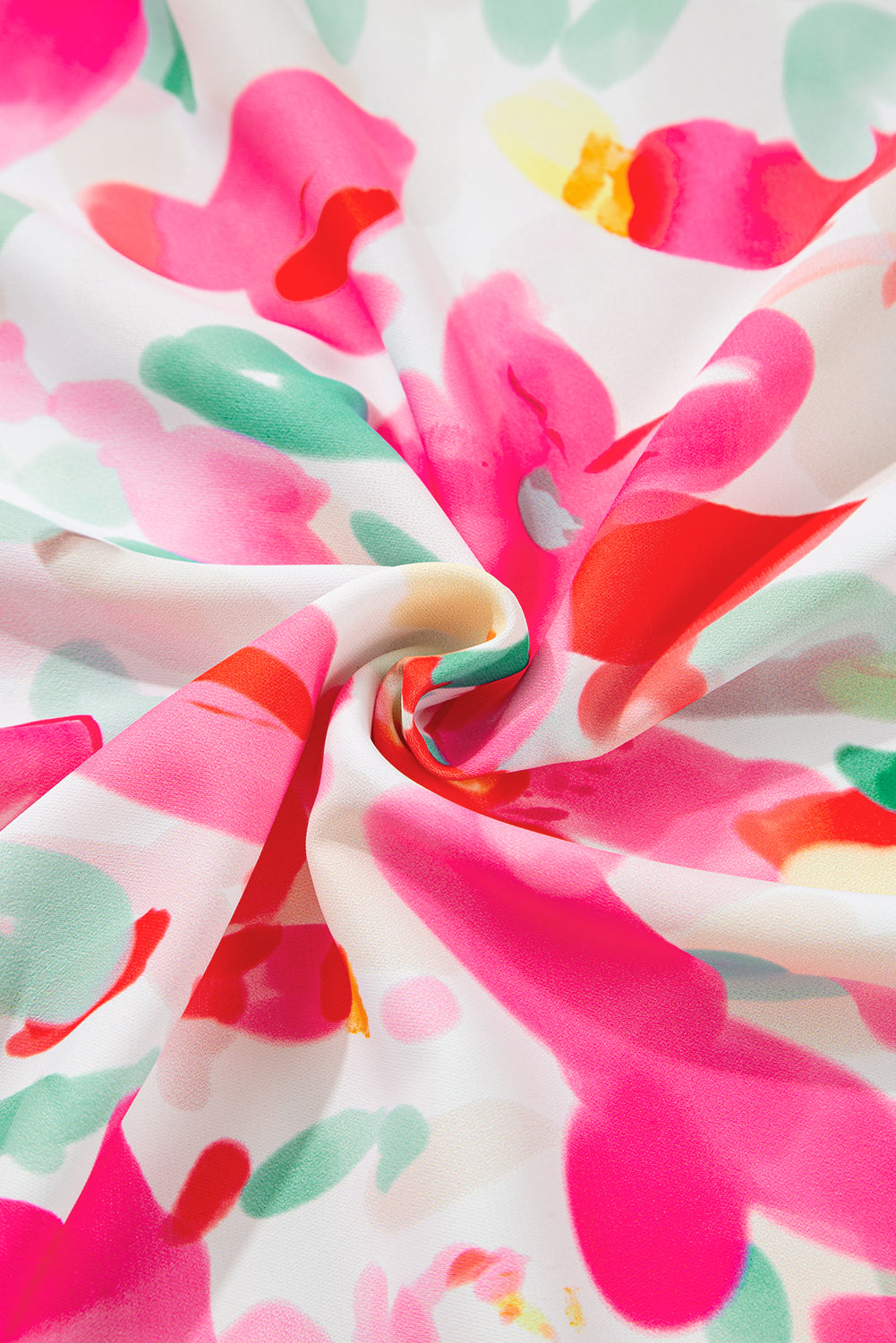Rose Floral Flutter Sleeve Round Neck Casual Blouse