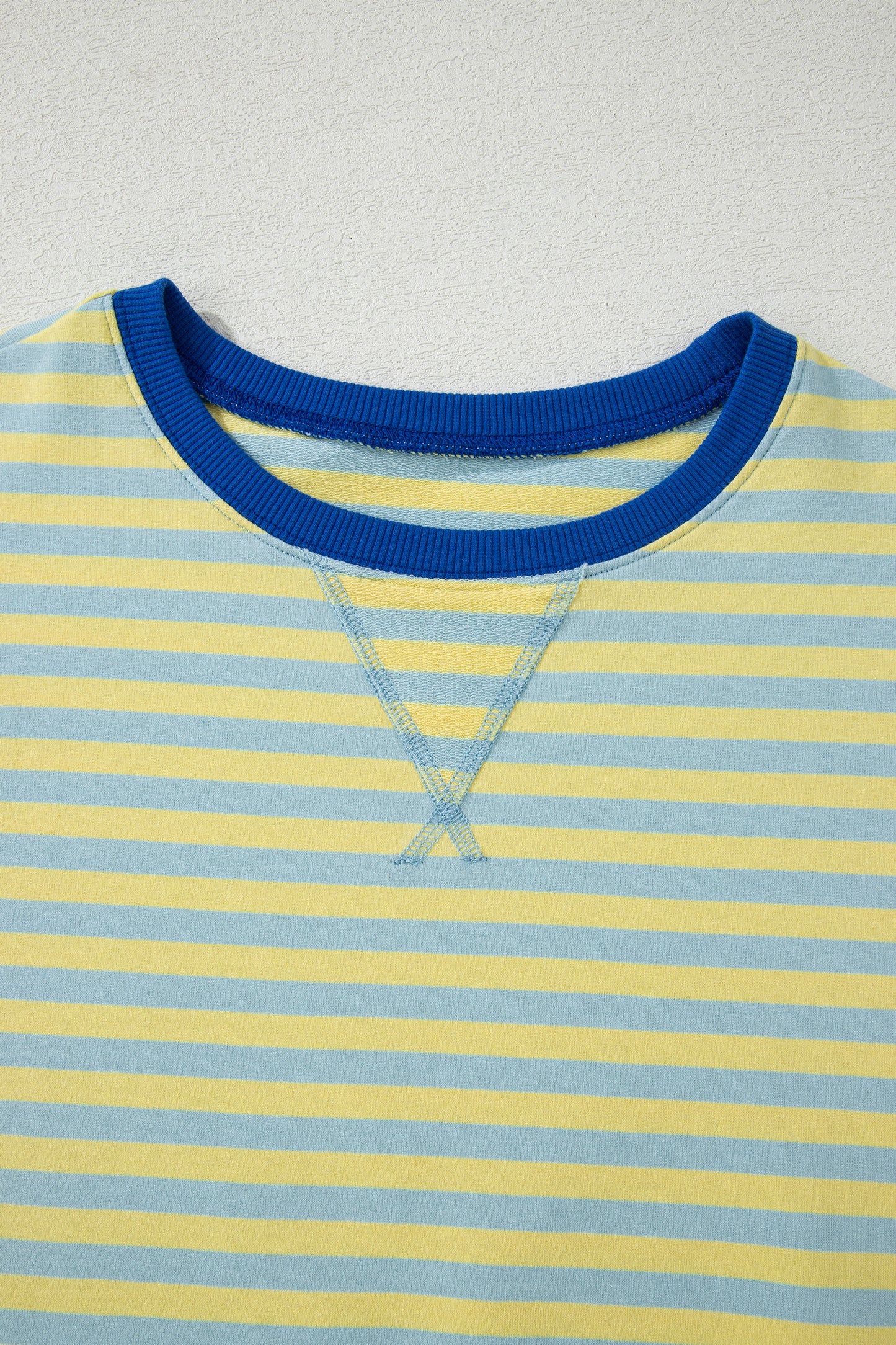 Striped Two Piece Lounge Set Womens Tee and Shorts