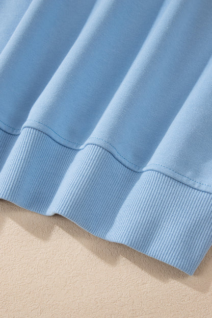 Mauve Colorblock Drop Shoulder Oversized Sweatshirt