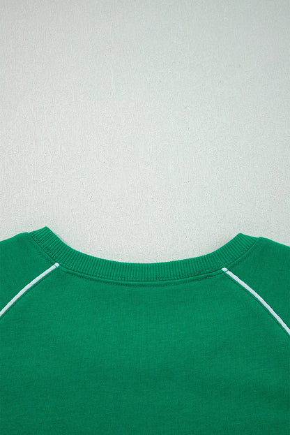 Customizable Contrast Piping Pullover and Mini Skirt Set