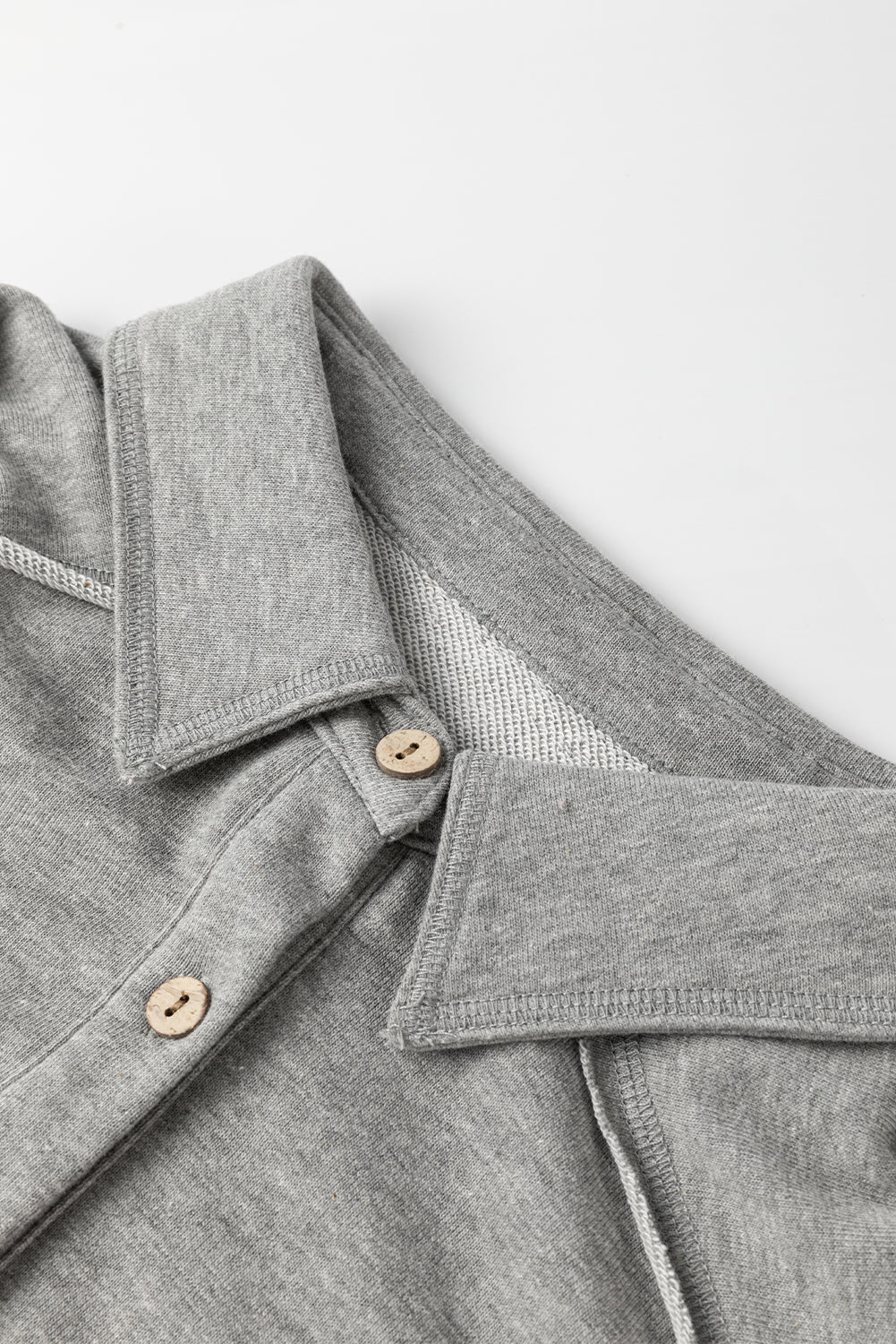 Black Waffle Knit Button Down Shacket Oversized Long Sleeve Top