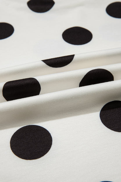 Polka Dot Lounge Set Tee and Drawstring Shorts Set