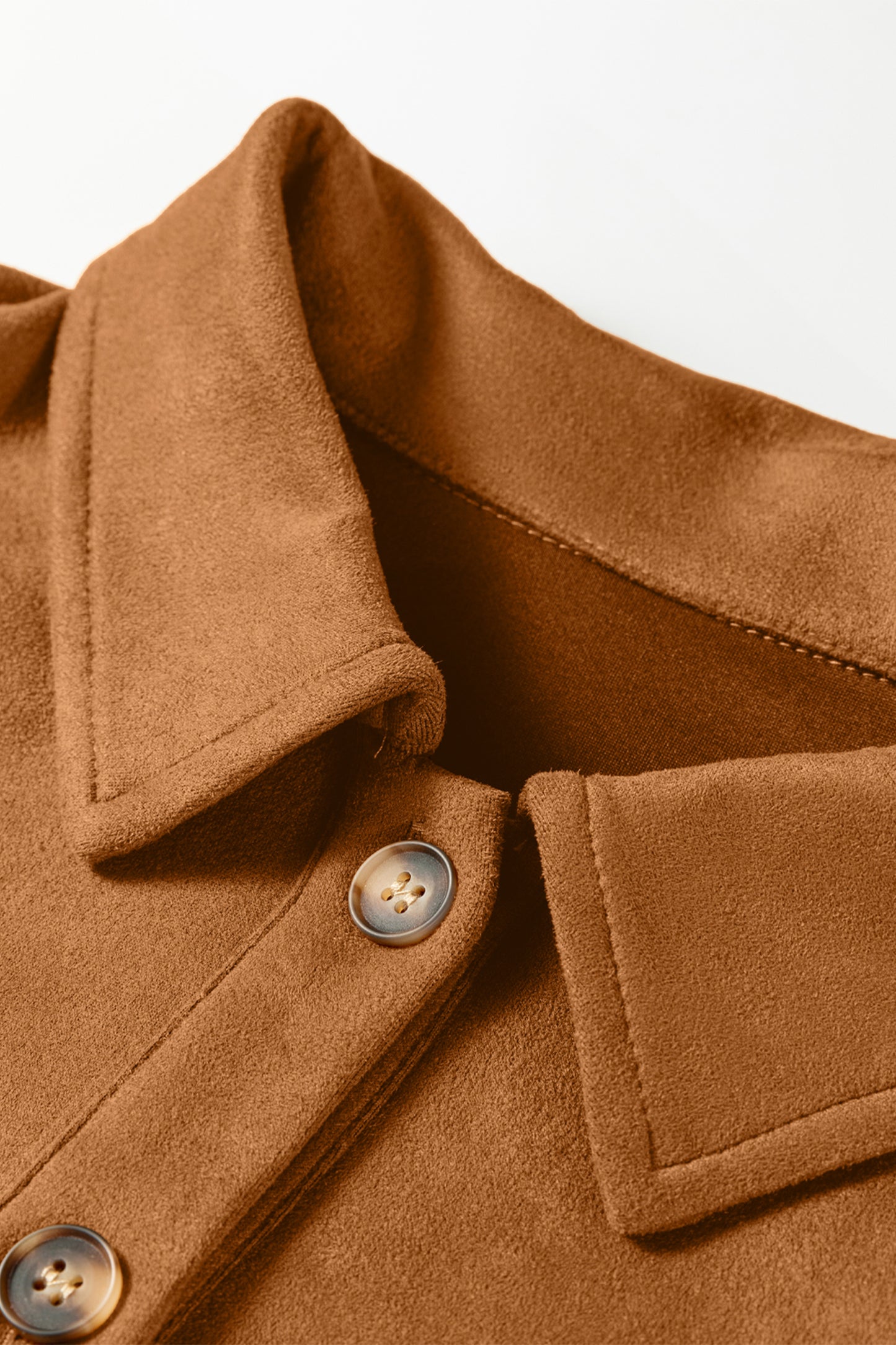 Faux Suede Laser Cut Button Down Retro Western Jacket