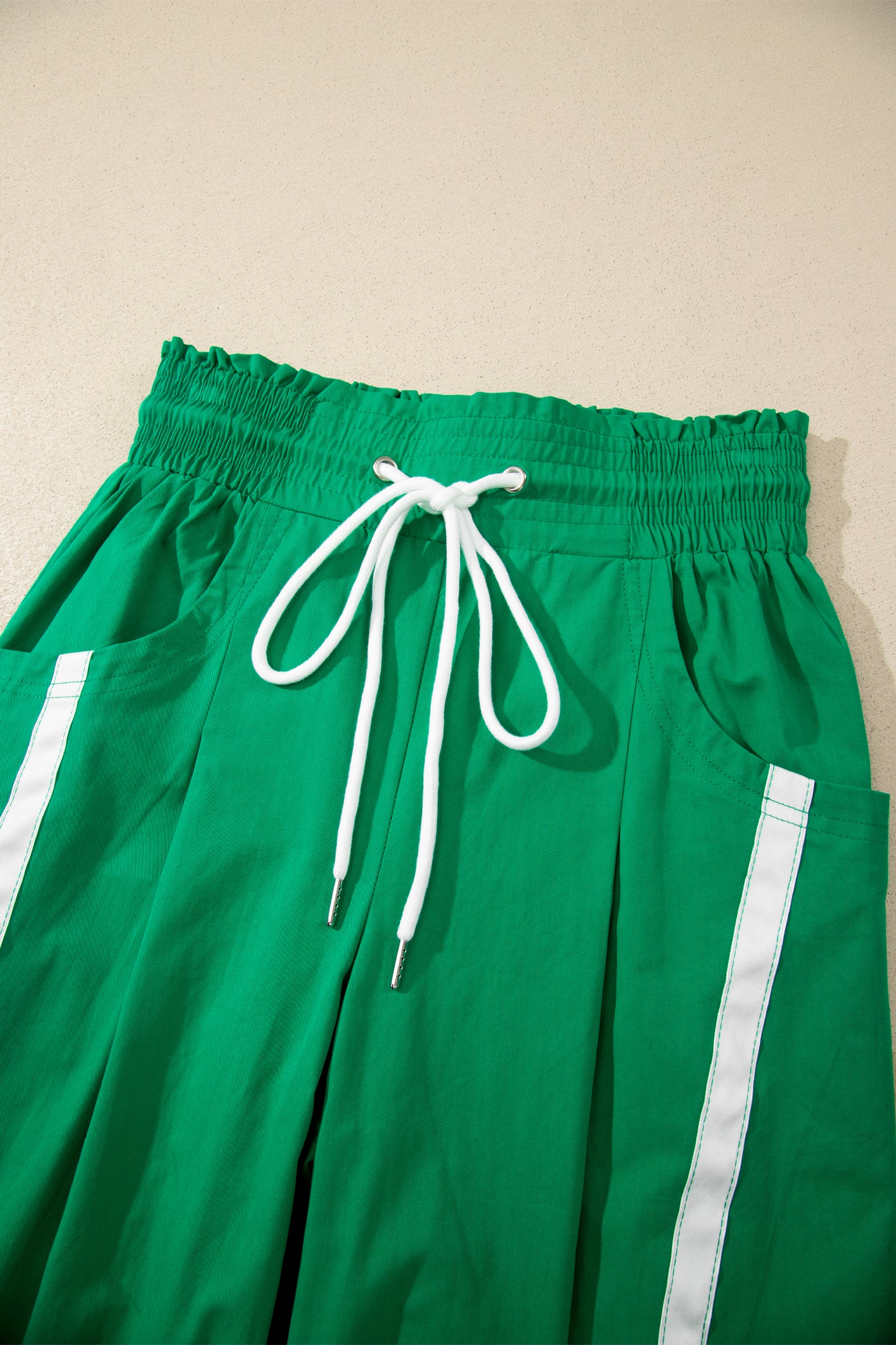 Game Day Side Stripe Drawstring Cropped Wide Leg Pants
