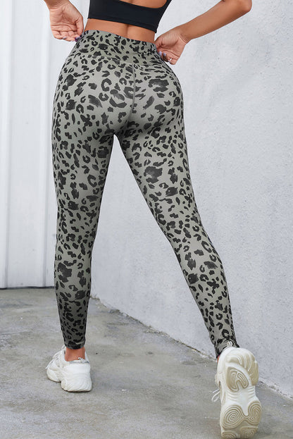 Leopard Print High Waist Pilates Workout Leggings