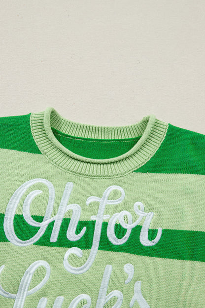 Green Stripe Oh For Luck’s Sake St Patrick Knit Tee
