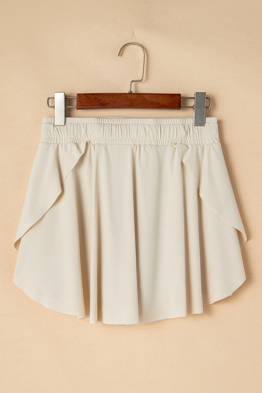 Black High Waist Drawstring Tennis Skort with Lining