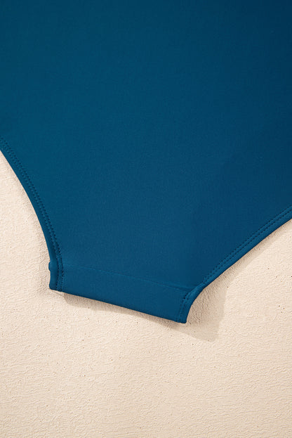 Navy Ricrac Trim Flared Spaghetti Strap Tankini Set