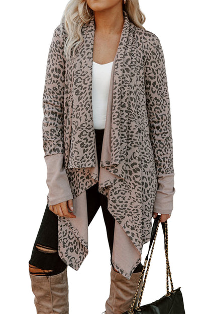 Leopard Open Front Cardigan