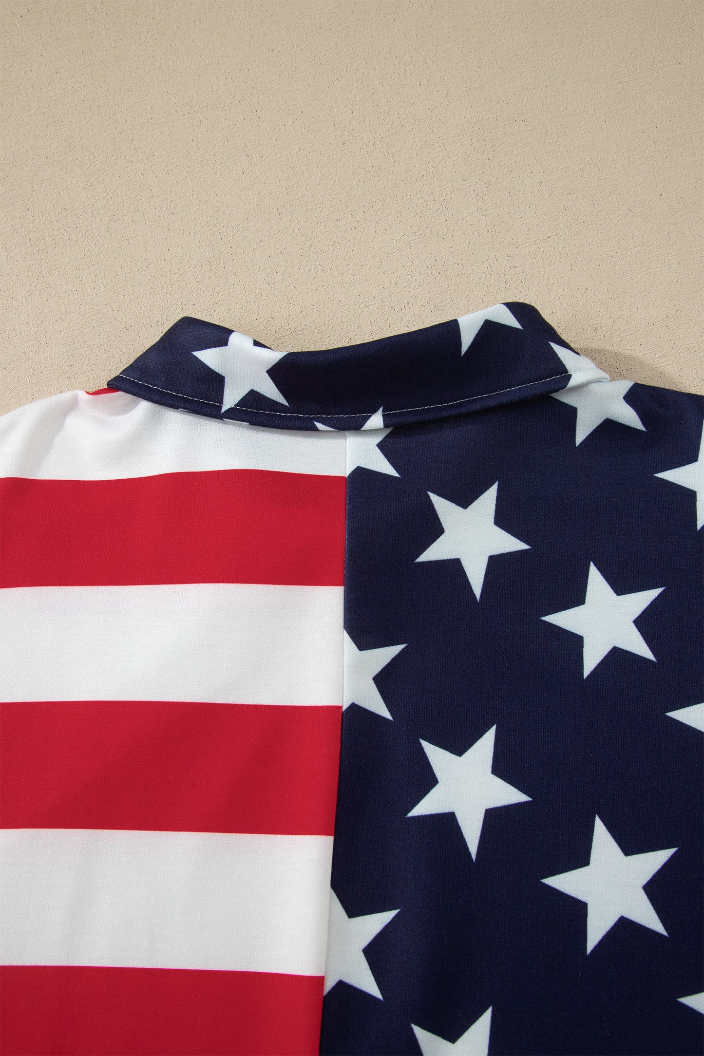 4th of July American Flag Oversized Quarter Zip Sweatshirt