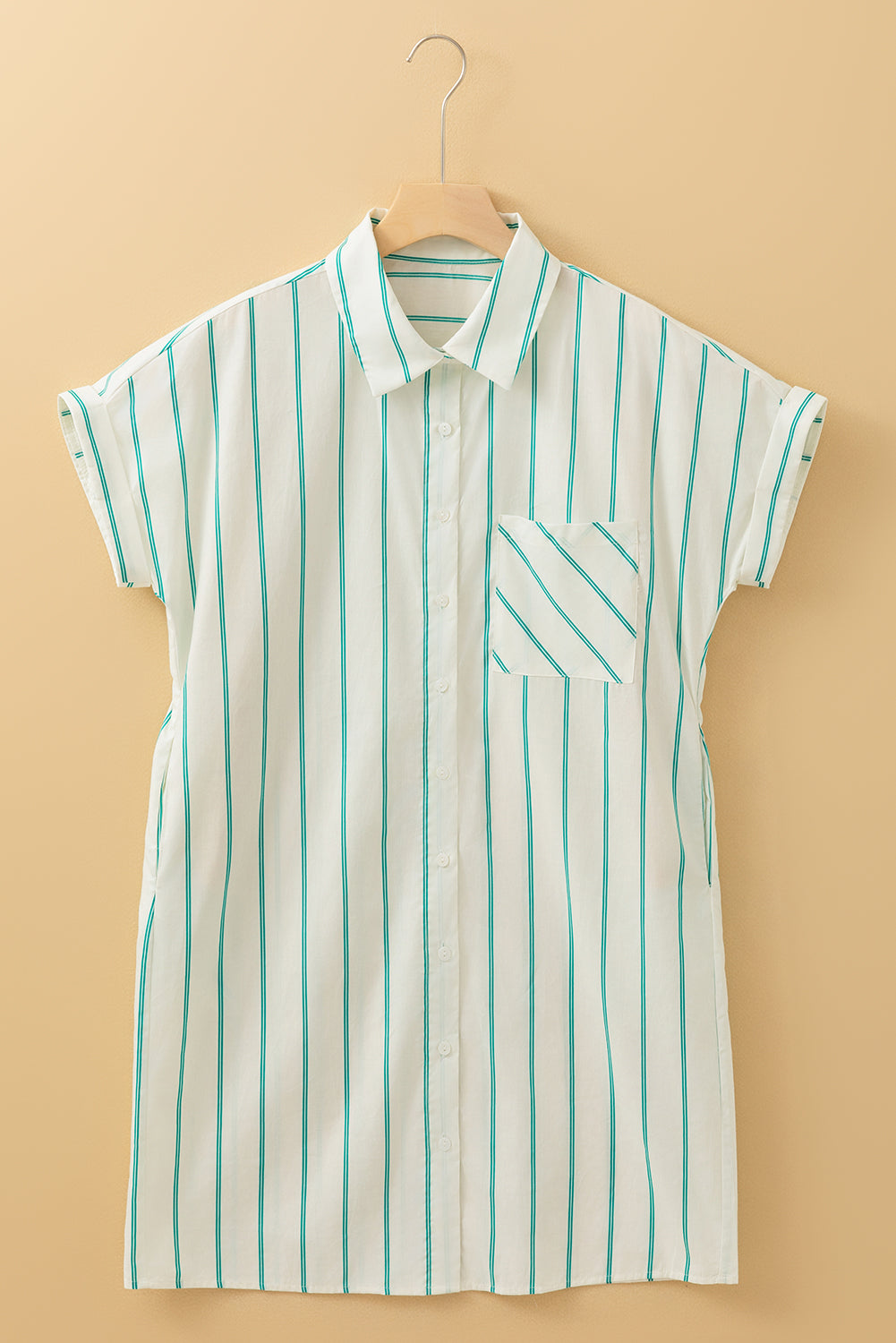 Mint Green St Patrick’s Striped Short Sleeve Shirt Dress
