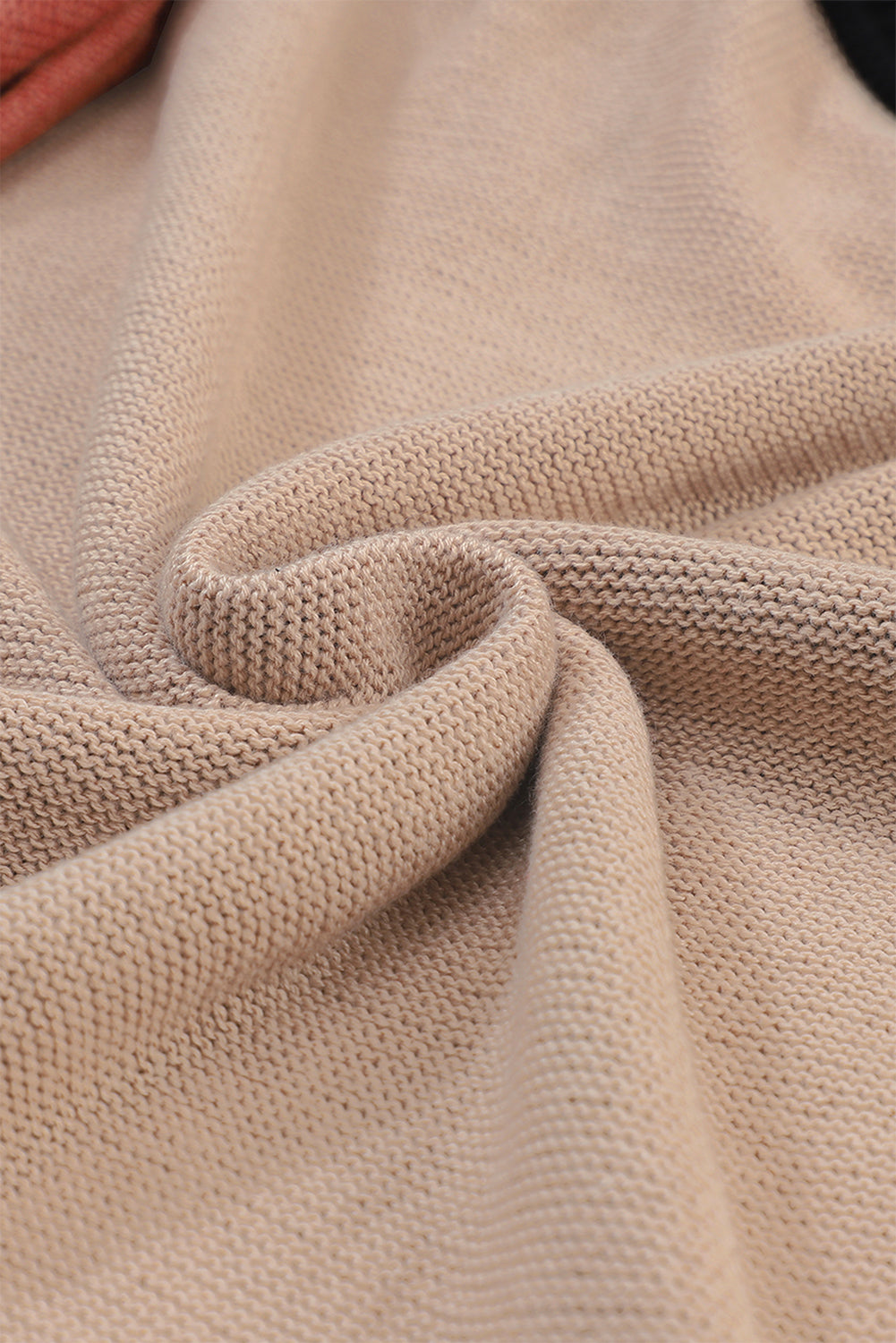 Colorblock Bishop Sleeve Ribbed Knit Sweater