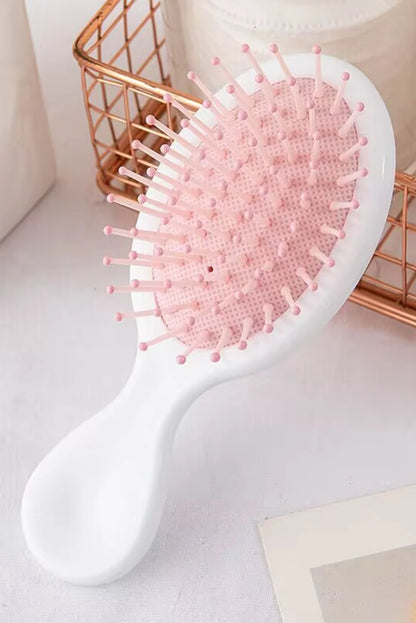 White 3D Bow Cushion Hair Brush Scalp Massage Comb