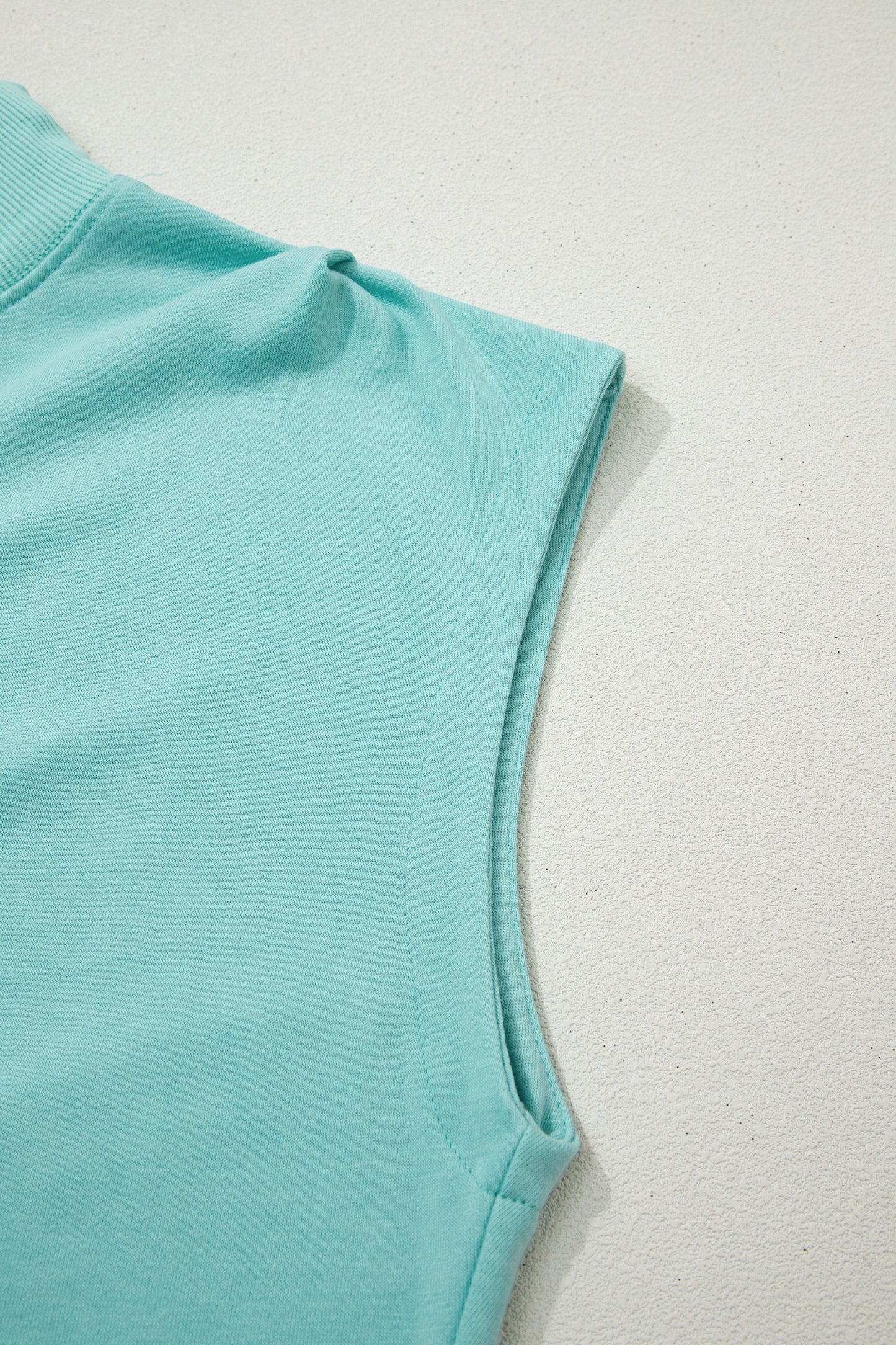 High Neck Cap Sleeve Loose Casual Top