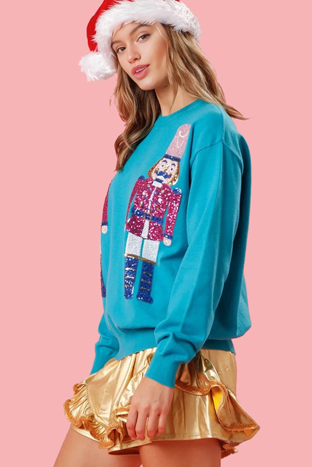 Nutcracker Graphic Christmas Holiday Crewneck Sweatshirt