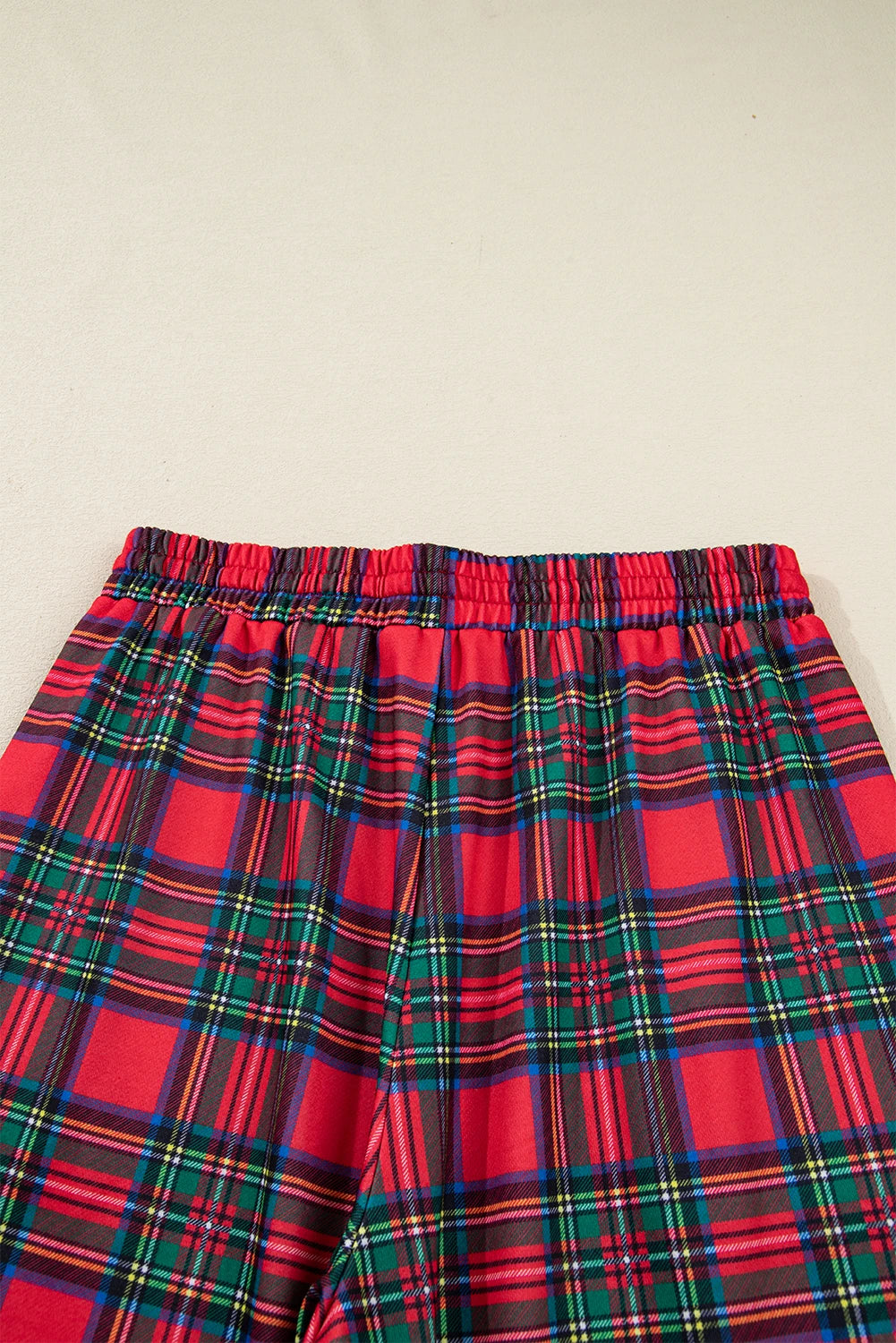 Red Plaid Mama Graphic Christmas Holiday Crewneck Pullover and Pants Two Piece Lounge Set