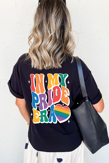 In My Pride Era Rainbow Heart Graphic Cotton Blend Tee
