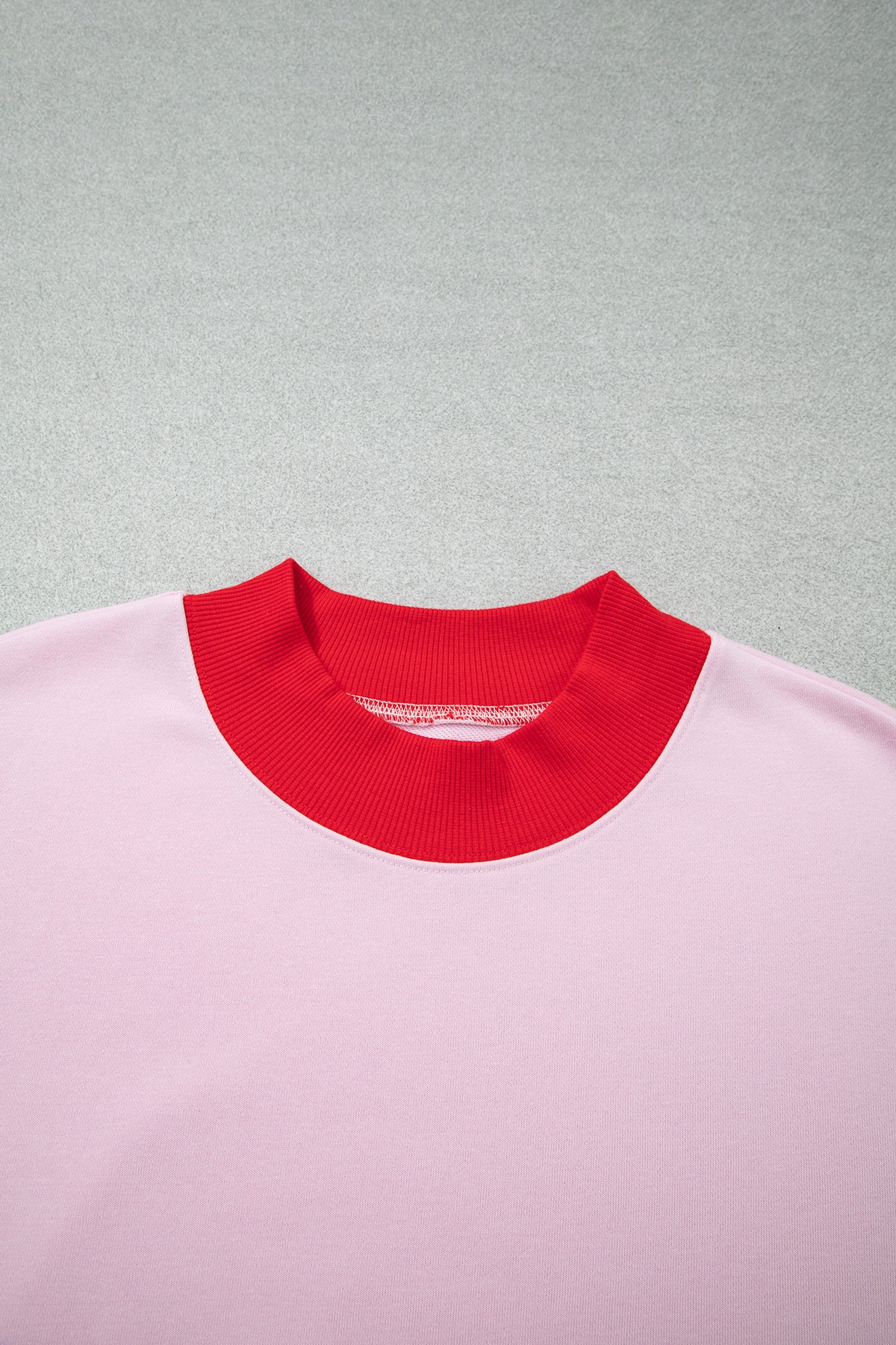 Contrast Trim Relaxed Fit Plus Size Sweatshirt
