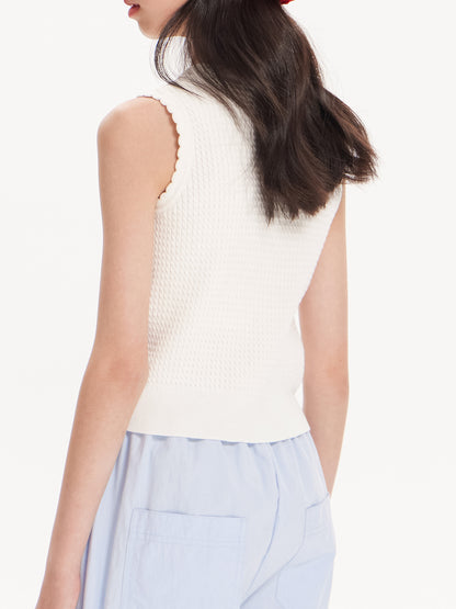 Girls Sleeveless Knit Top Summer Ice Silk Tank Shirt
