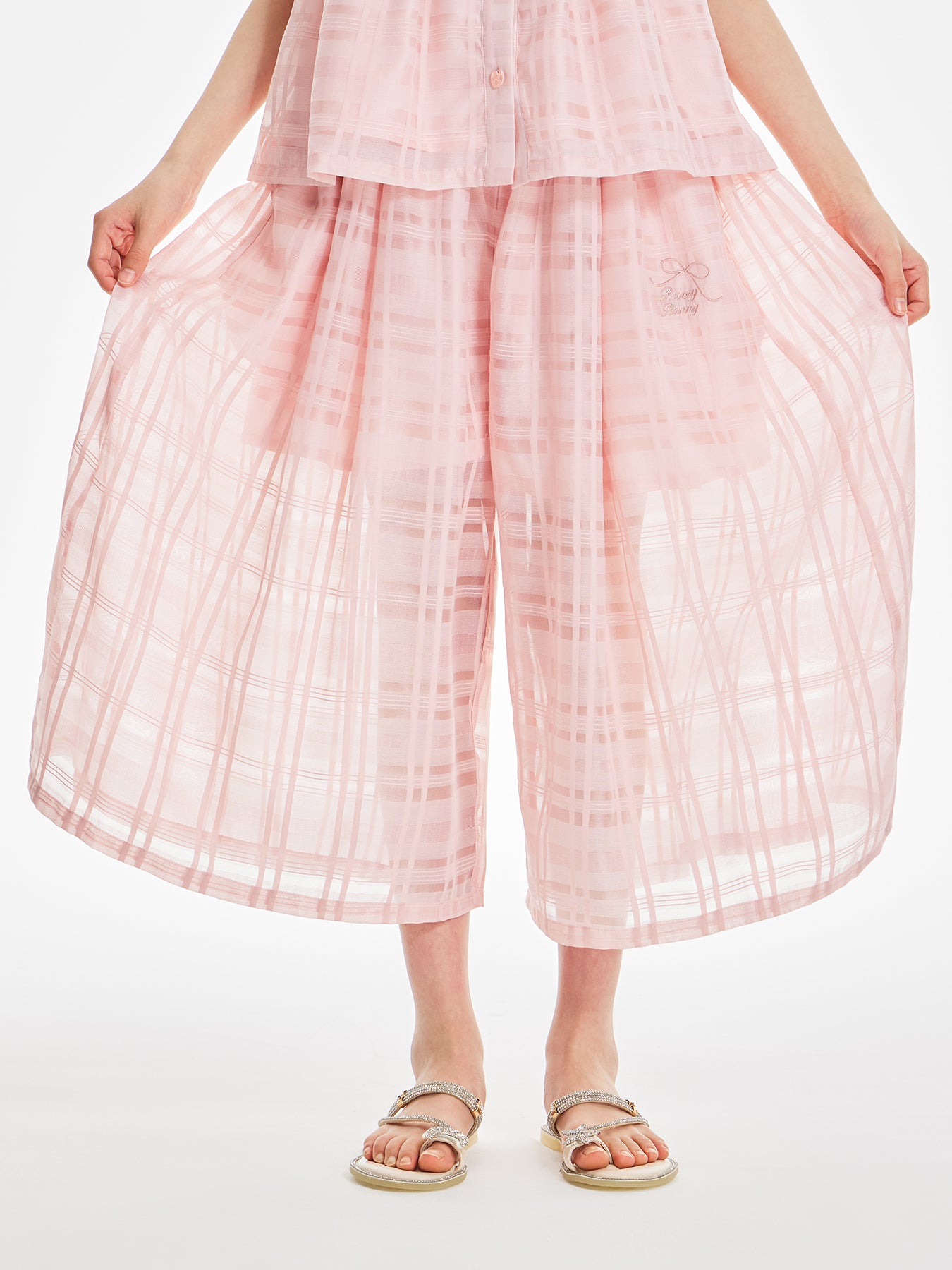 Girls Pink Bow Polo Shirt or Wide Leg Pants