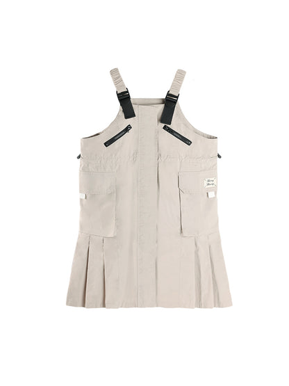 Girls Outdoor Utility Pocket Overall Dress