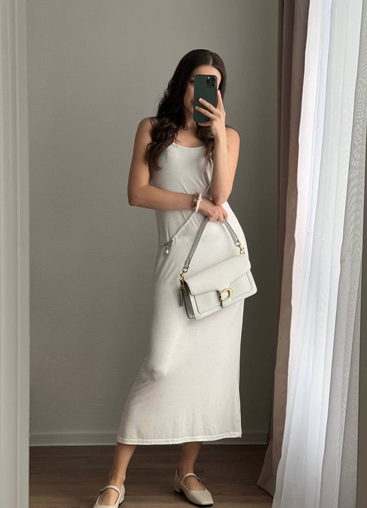 Sheer Knit Maxi Dress Set Long Sleeve Overlay with Slip
