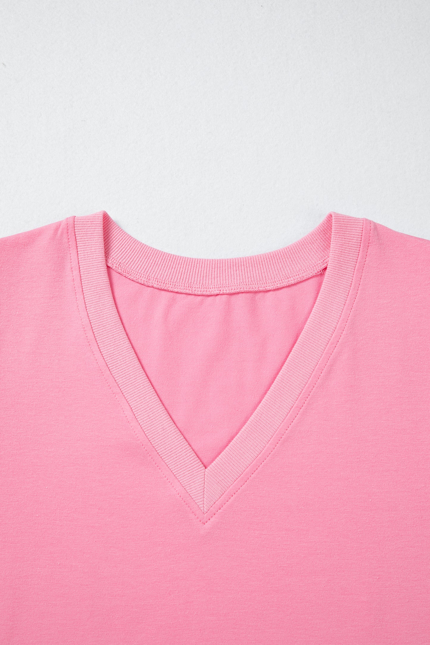 Womens V Neck Puff Sleeve Blouse Lightweight Casual Top
