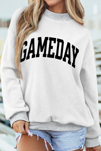 Light Grey Game Day Football Reversible Sweatshirt Top