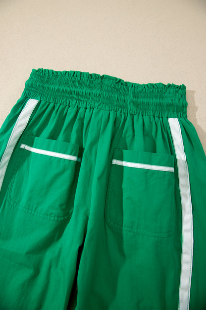Game Day Side Stripe Drawstring Cropped Wide Leg Pants