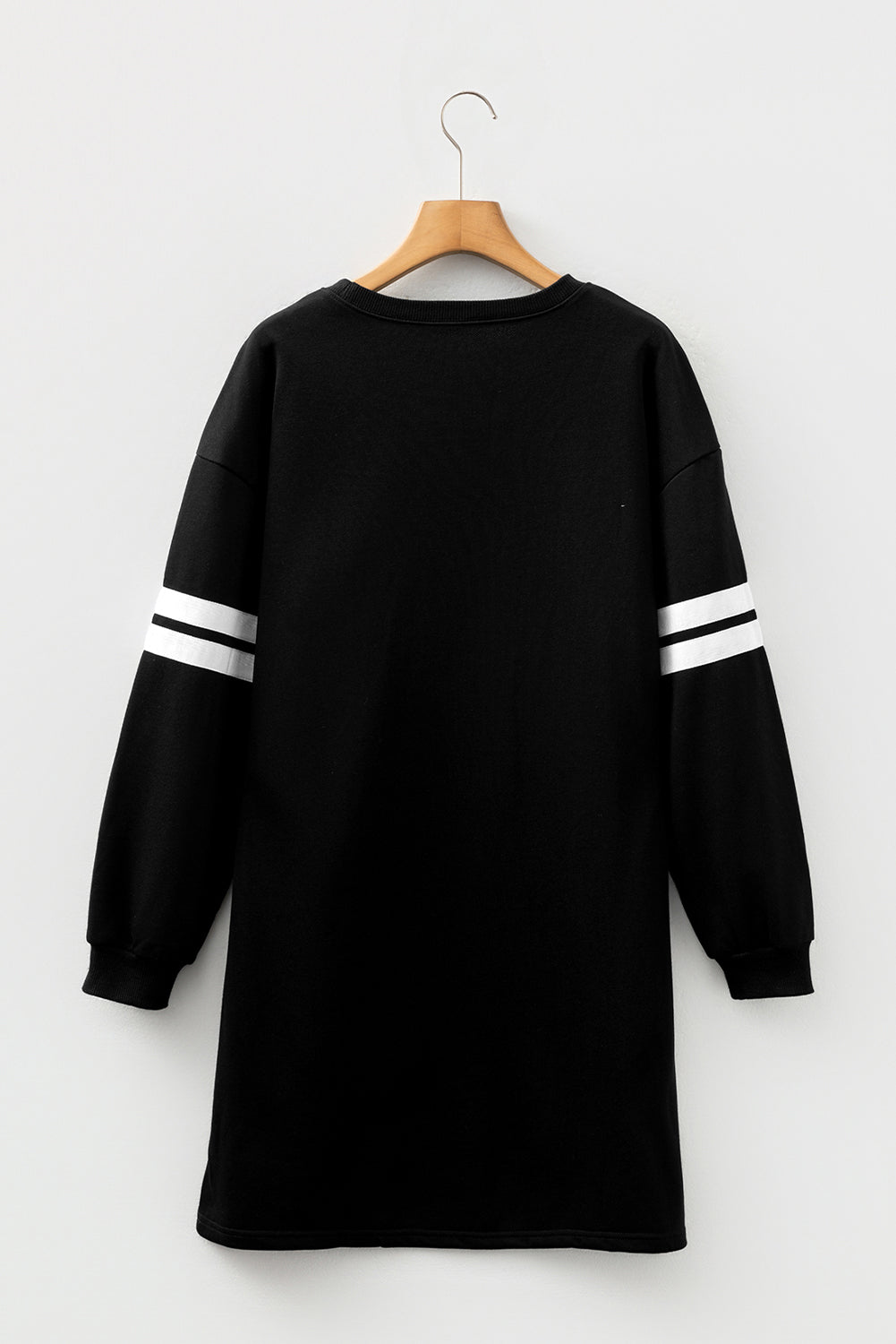Customizable Varsity Stripe Sleeve Sweatshirt Dress Game Day