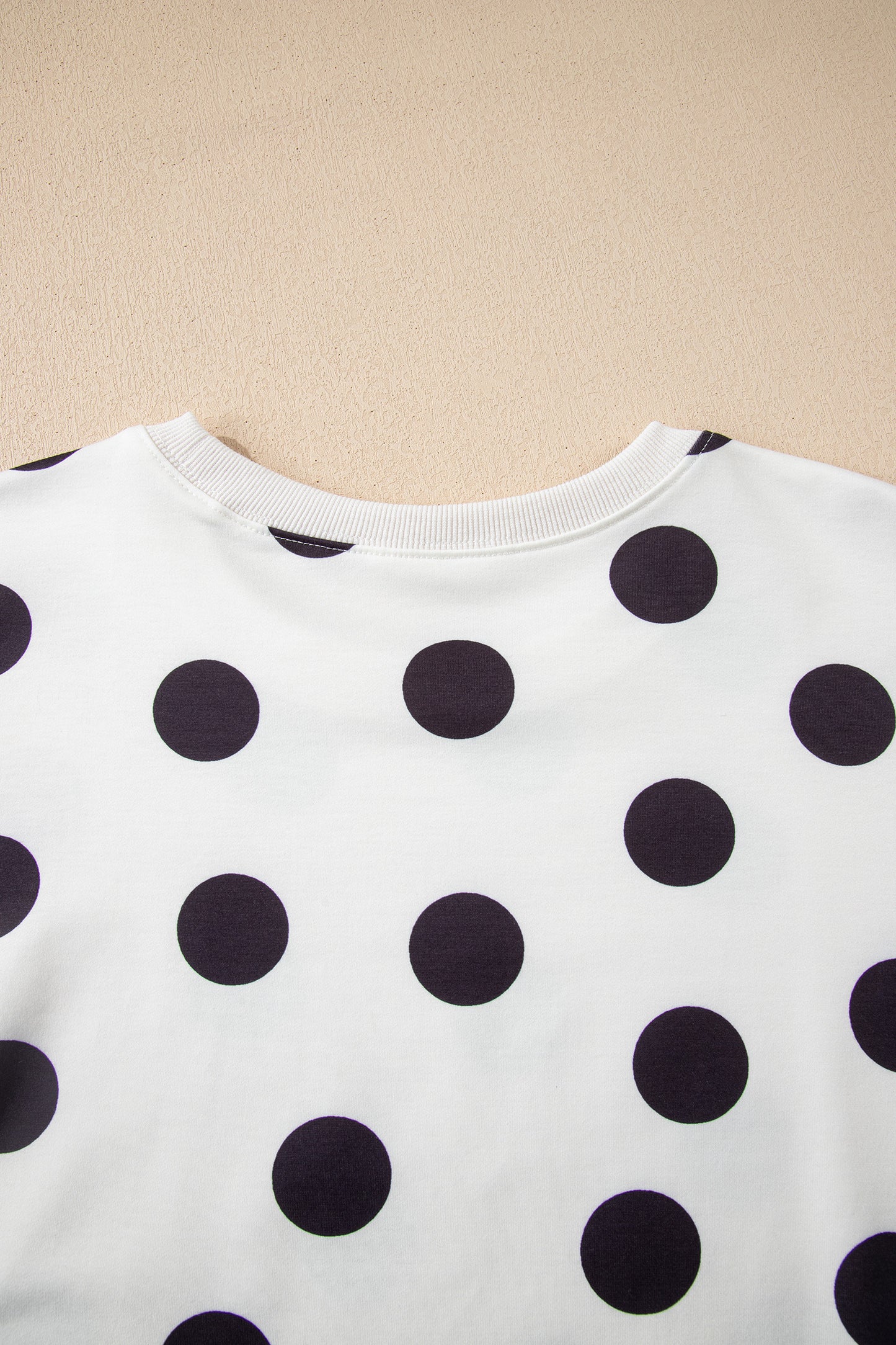 Pink Polka Dot Drop Shoulder Pullover Shorts Set