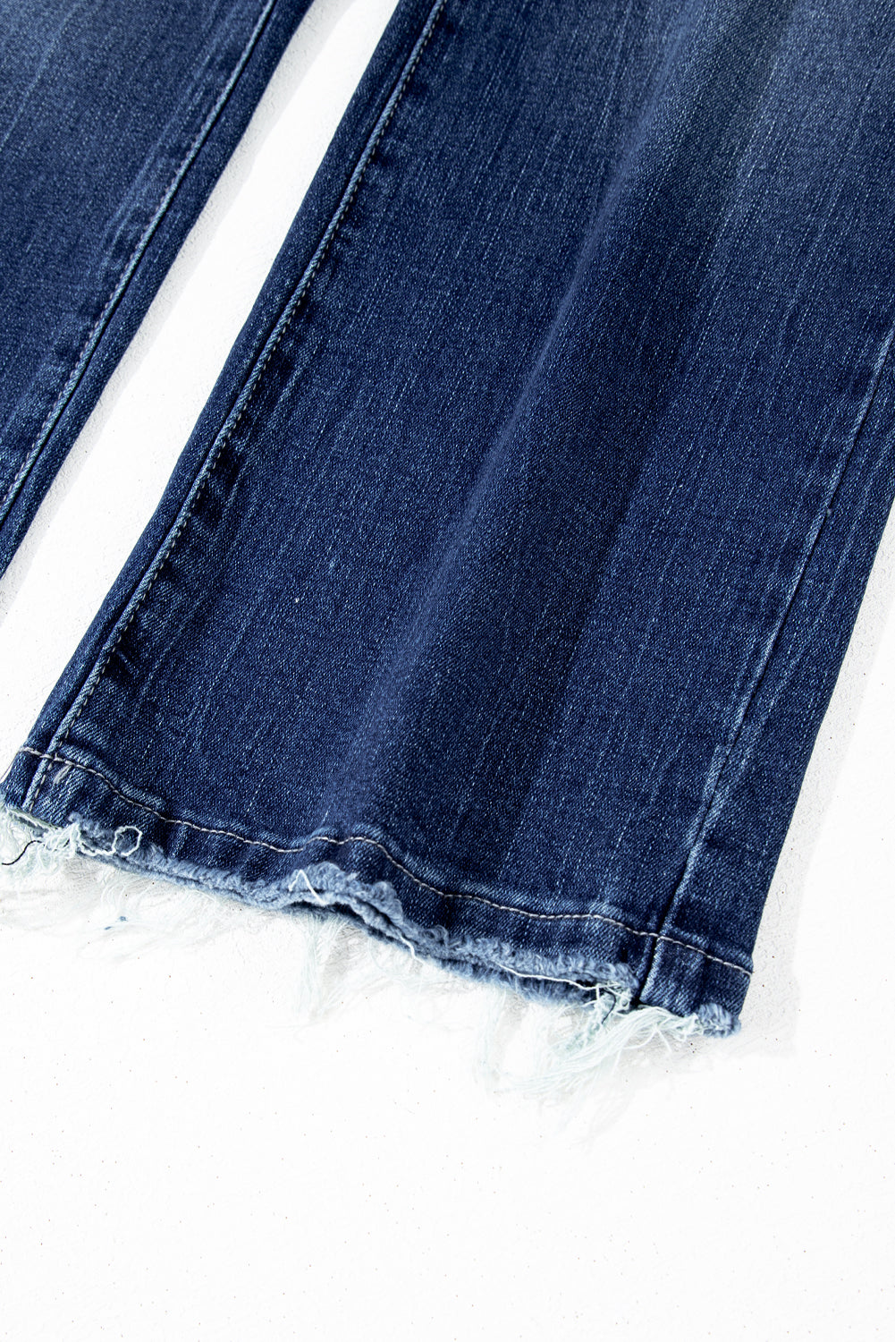 High Waist Flared Jeans with Raw Hem