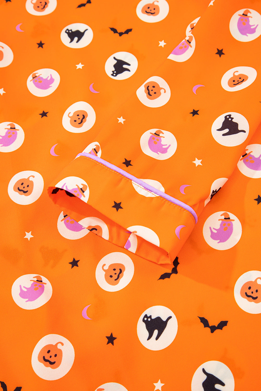 Women's Halloween Pumpkin Print Long Sleeve Pajama Set