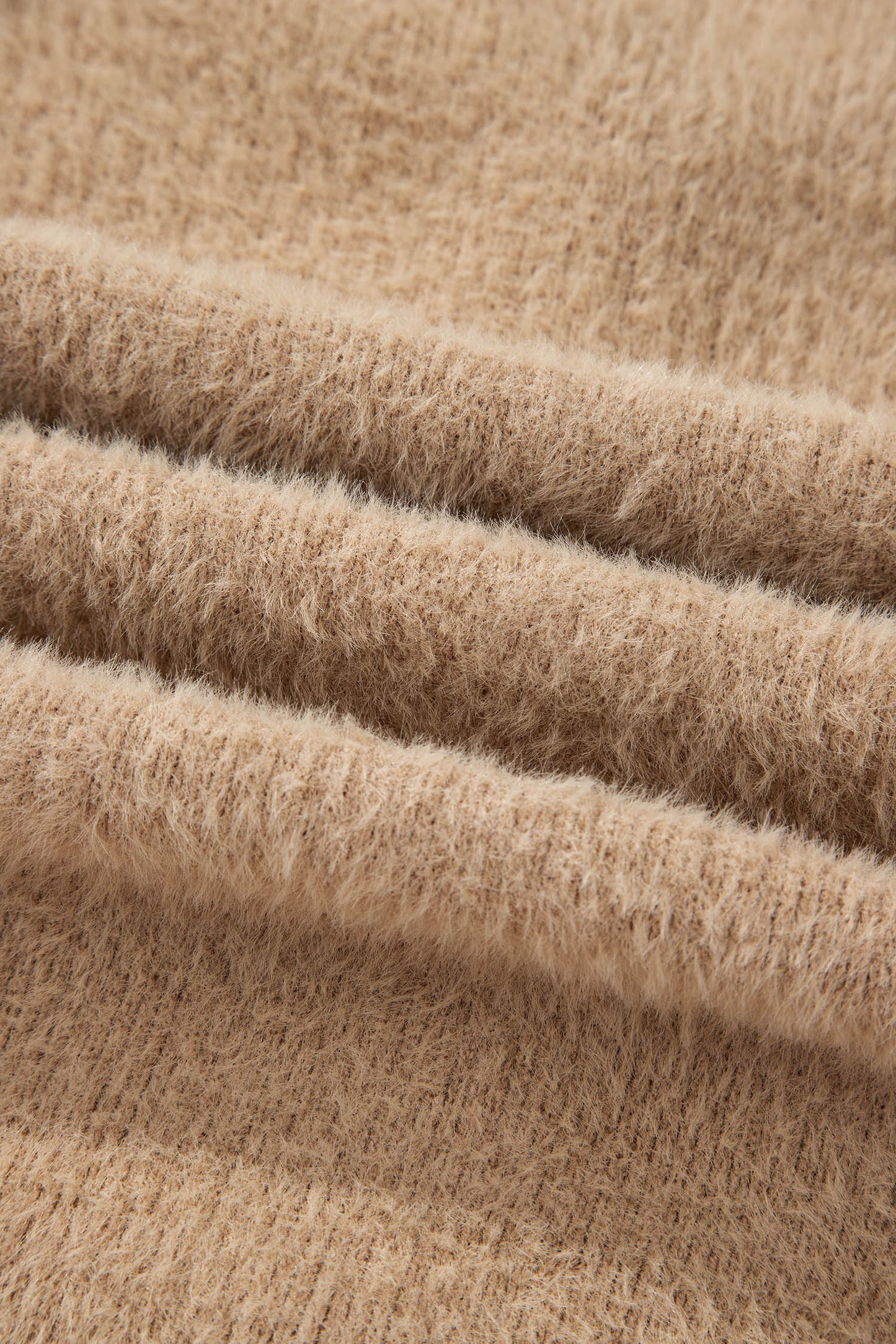 Soft Fuzzy Button Front Long Knit Cardigan with Pockets