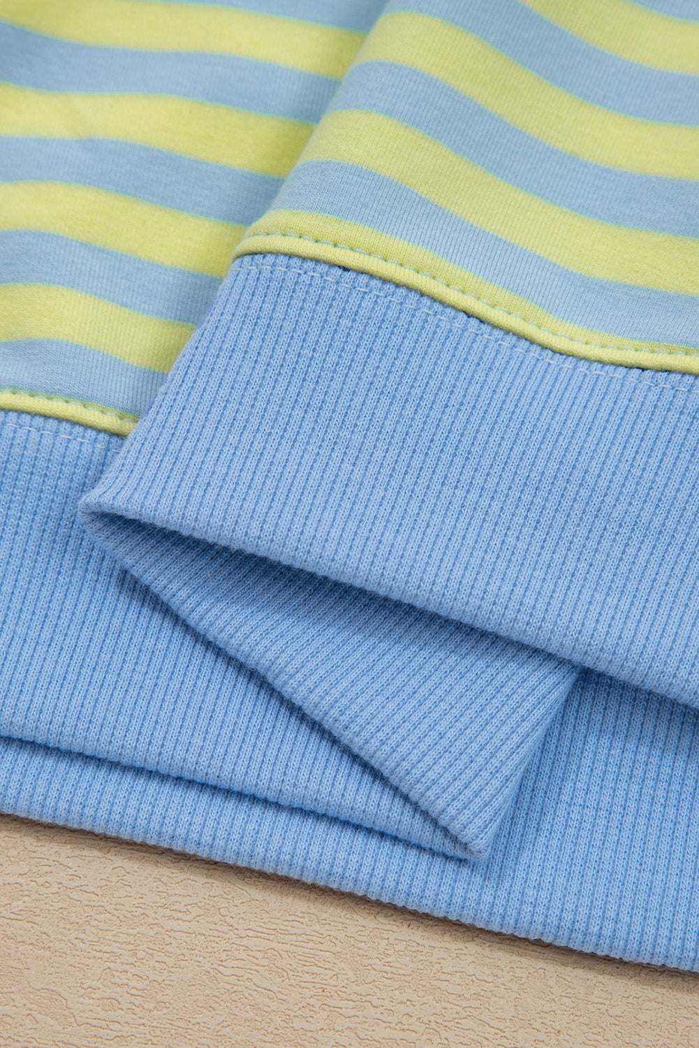 Striped Long Sleeve Pullover and Shorts Lounge Set