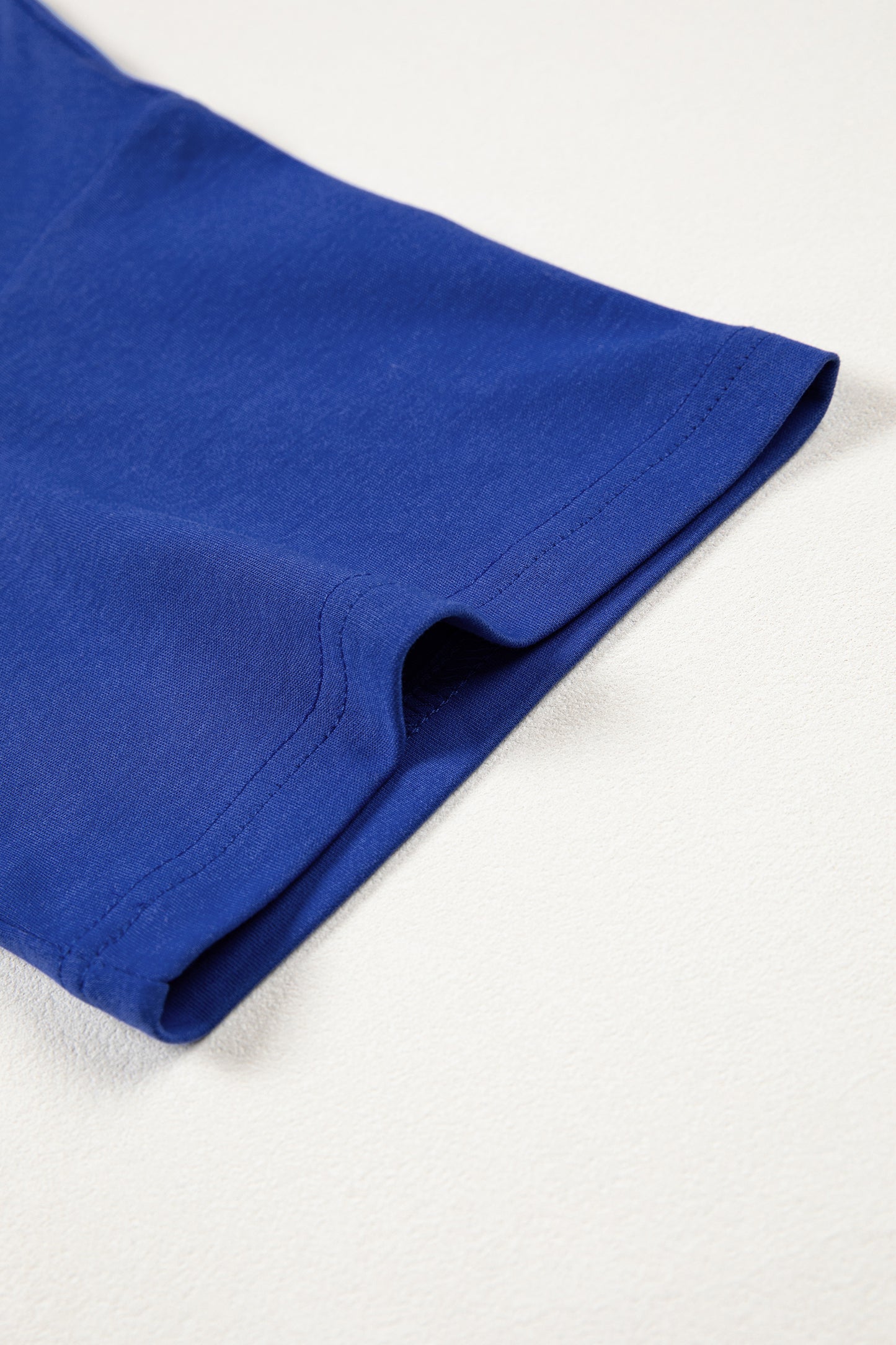 Dark Blue Oversized Mock Neck Tee Casual Relaxed Top