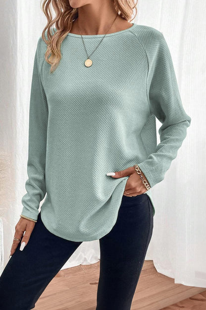 Moonlight Textured Raglan Sleeve Knit Top