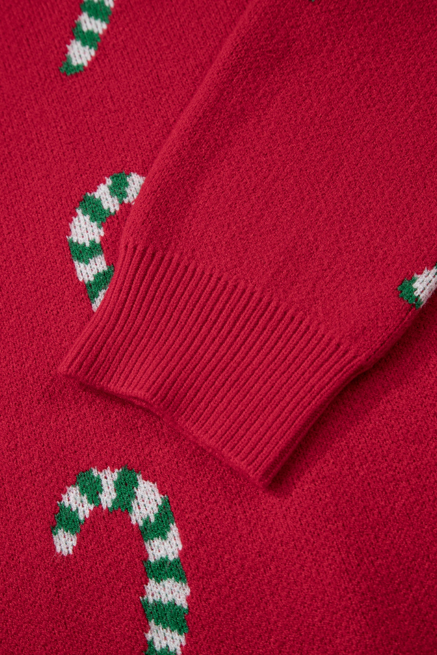 Sachet Pink Christmas Candy Cane Holiday Drop Shoulder Sweater